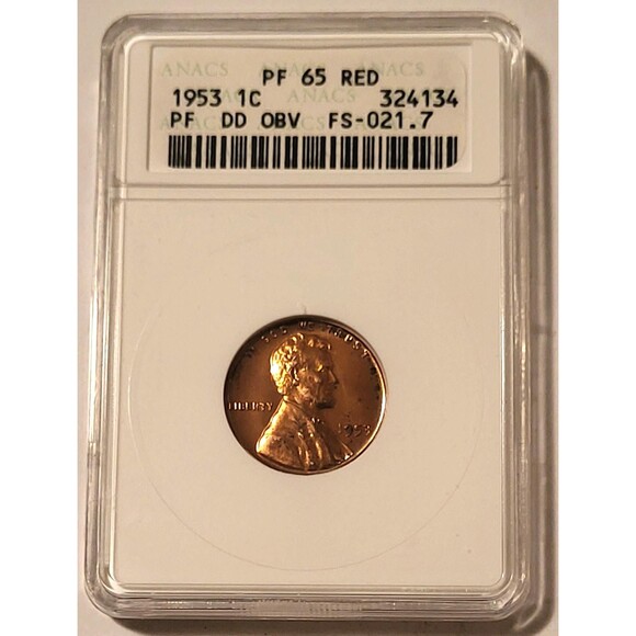 1953 Lincoln Wheat Cent DDO Fs-021.7 (Fs-101) Proof PF65 RED ANACS - Picture 1 of 4